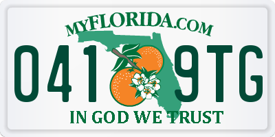 FL license plate 0419TG
