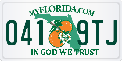 FL license plate 0419TJ