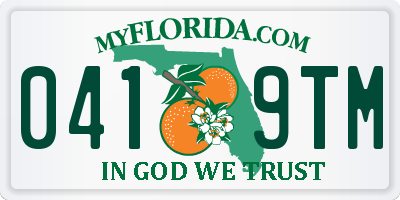 FL license plate 0419TM