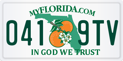 FL license plate 0419TV