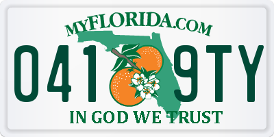 FL license plate 0419TY