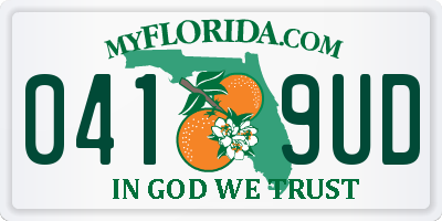 FL license plate 0419UD