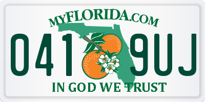 FL license plate 0419UJ