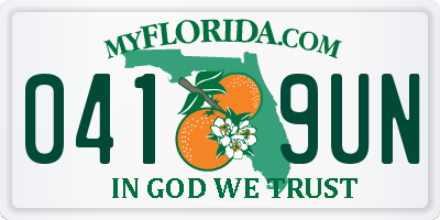 FL license plate 0419UN