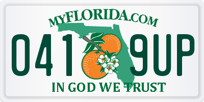 FL license plate 0419UP