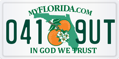 FL license plate 0419UT