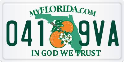 FL license plate 0419VA