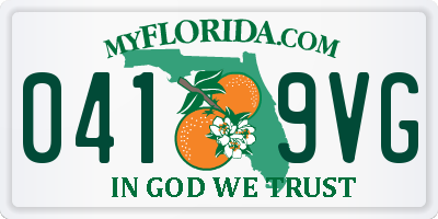 FL license plate 0419VG