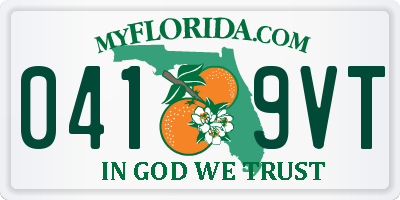 FL license plate 0419VT