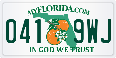 FL license plate 0419WJ
