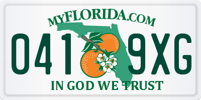 FL license plate 0419XG