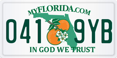 FL license plate 0419YB
