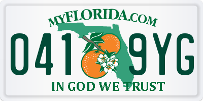 FL license plate 0419YG