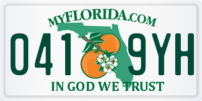 FL license plate 0419YH