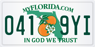 FL license plate 0419YI