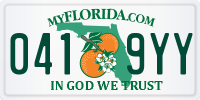 FL license plate 0419YY