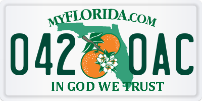 FL license plate 0420AC