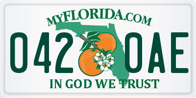 FL license plate 0420AE