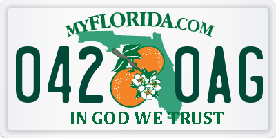 FL license plate 0420AG