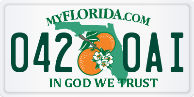 FL license plate 0420AI