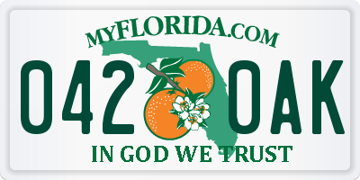 FL license plate 0420AK