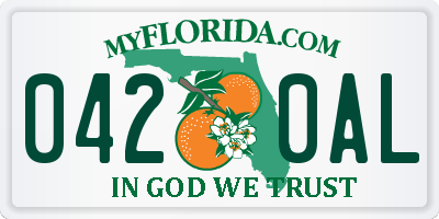 FL license plate 0420AL