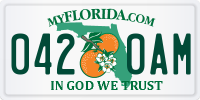 FL license plate 0420AM