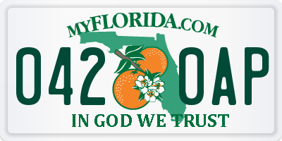 FL license plate 0420AP