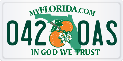 FL license plate 0420AS