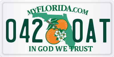 FL license plate 0420AT