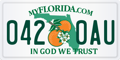 FL license plate 0420AU