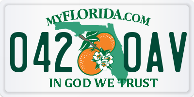 FL license plate 0420AV
