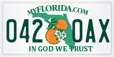 FL license plate 0420AX