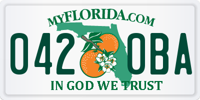FL license plate 0420BA