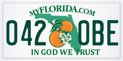 FL license plate 0420BE
