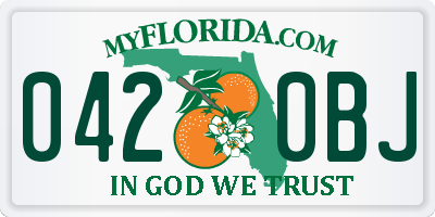 FL license plate 0420BJ