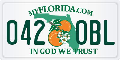 FL license plate 0420BL