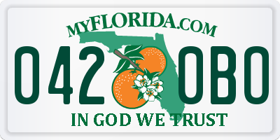 FL license plate 0420BO