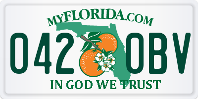 FL license plate 0420BV