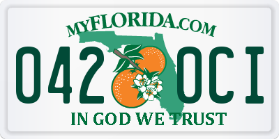 FL license plate 0420CI