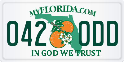 FL license plate 0420DD