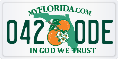 FL license plate 0420DE