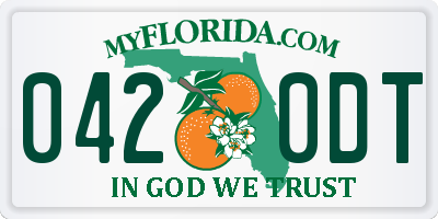 FL license plate 0420DT