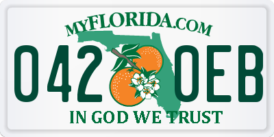 FL license plate 0420EB