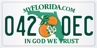 FL license plate 0420EC