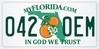 FL license plate 0420EM