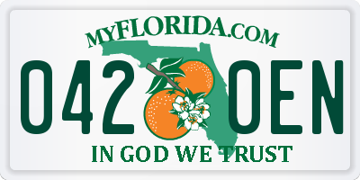 FL license plate 0420EN