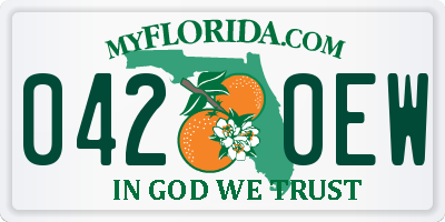 FL license plate 0420EW