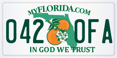 FL license plate 0420FA