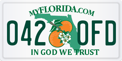 FL license plate 0420FD
